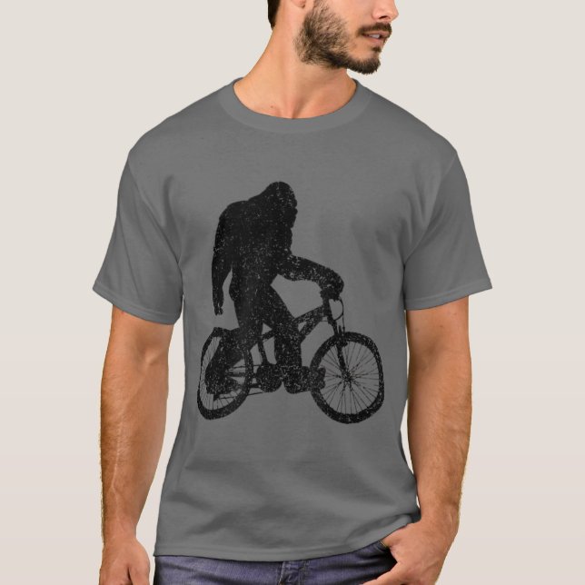 Camiseta Montanha Bike Bigfoot MTB Biking Cycling Funny (Frente)