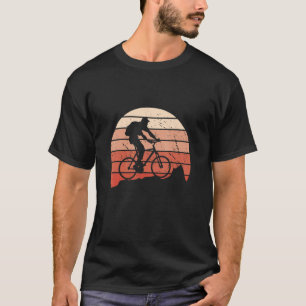 Camiseta Montanha Bike Vintage Diversão Legal Retro Arte Su