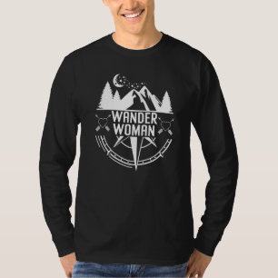 Camiseta Montanha Bússola para Mulheres Vagueiam Mulher Cam