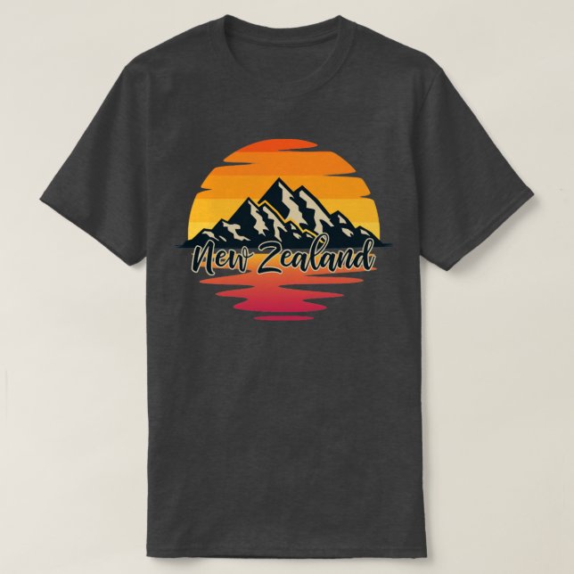 Camiseta Montanha Caminhando Nova Zelândia (Frente do Design)