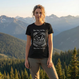 Camiseta Montanha de Aventura Hexágono Natureza Seu Texto