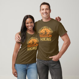 Camiseta Montanha de Aventura Pôr do Sol Mantenha Simples C