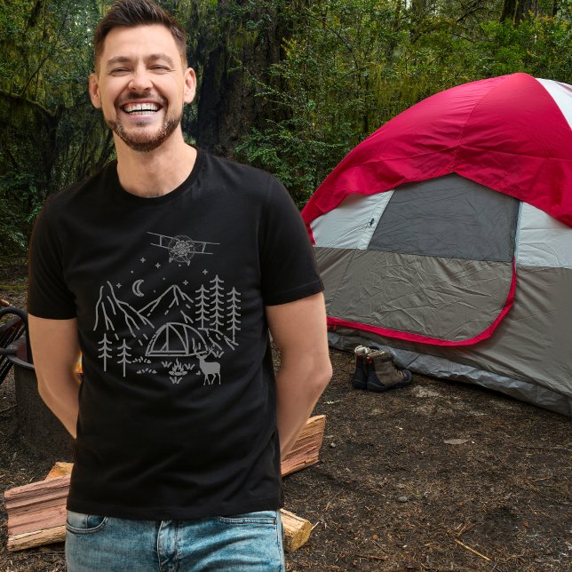 Camiseta Montanha de Aviões da Madeira, Pinheiros,Retro,Rus (Criador carregado)