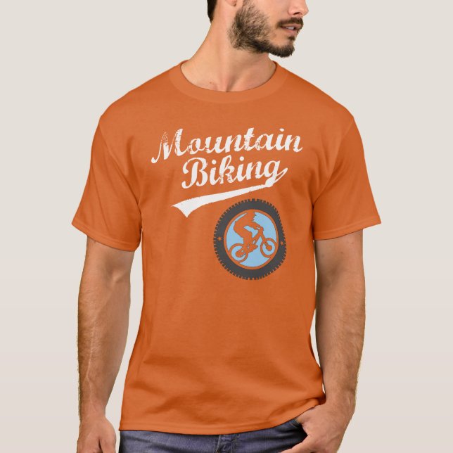 Camiseta Montanha de MTB que Biking o gráfico retro, o (Frente)