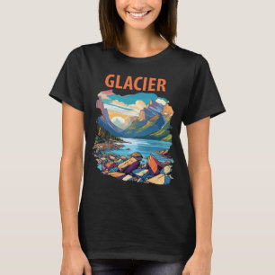 Camiseta Montanha do Lago Glacial Vermelho Viagem