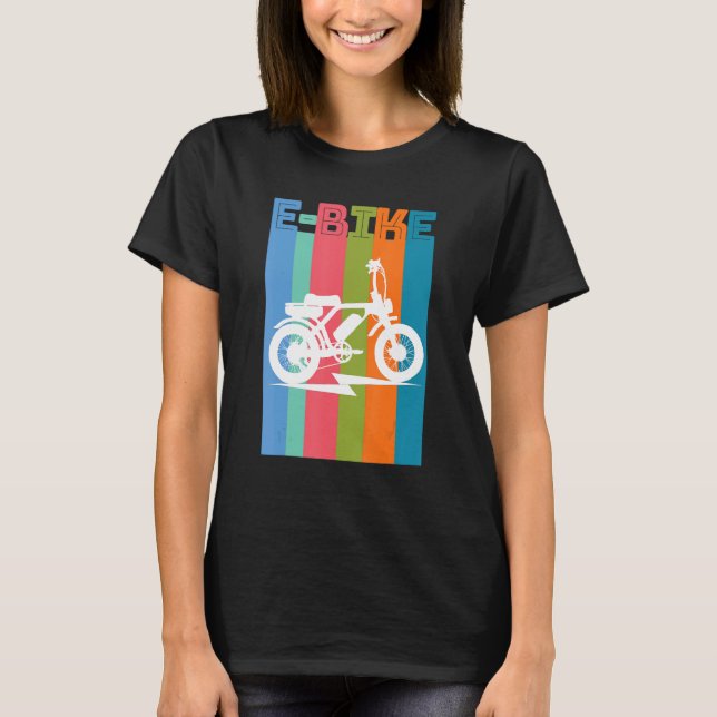 Camiseta Montanha E Bicicleta Elétrica de Cavaleiro 1 (Frente)