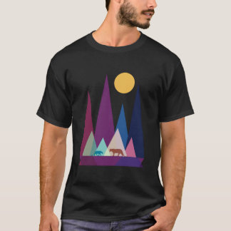 Camiseta montanha e tigre mínimos