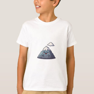 Camiseta Montanha Feliz Sorridente Kids com Pico Nevado