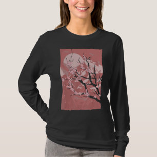 Camiseta Montanha Flor Rosa-Rosa Flor Japão Sakura Cherry B