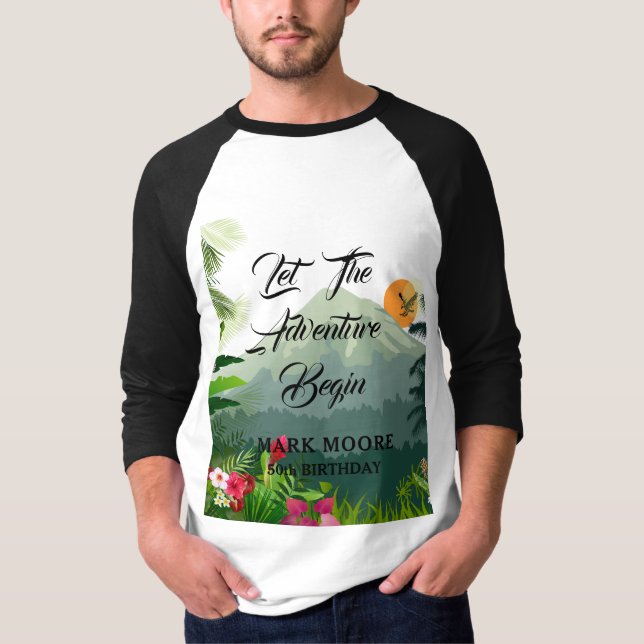 Camiseta Montanha, Floresta e Sunset (Frente)