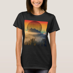 CAMISETA MONTANHA FLORESTA NATURAL DO MONTANTE SUNSET LANDS