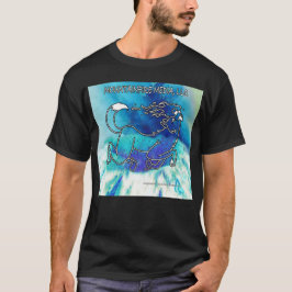 Camiseta Montanha Fogo Coyote Fugindo Sobre O Vulcão Azul