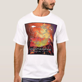 Camiseta Montanha Fogo Coyote Pulando Sobre A Branca De Vul