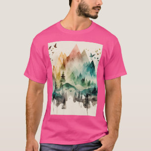Camiseta Montanha - Formas Geométricas - Cor da Água