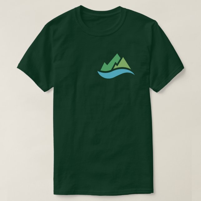 Camiseta Montanha Furacão Inunda Voluntário para Desastre (Frente do Design)