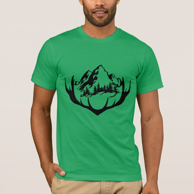 Camiseta Montanha inspirada na Natureza e Design de Antler  (Frente)