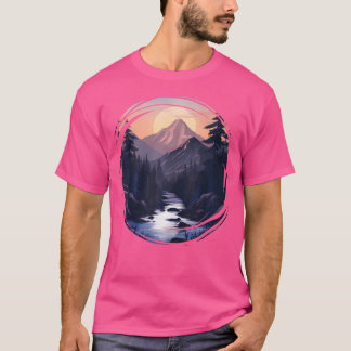 Camiseta Montanha-Mens Subindo Fora das Fores Naturais