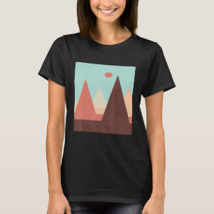 Camiseta montanha minimalista abstrato moderna