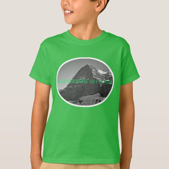Camiseta Montanha norte de Eiger da cara da escalada (Frente)