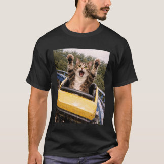 Camiseta Montanha Russa de Gato Engraçado Meme Bobo Gato Do