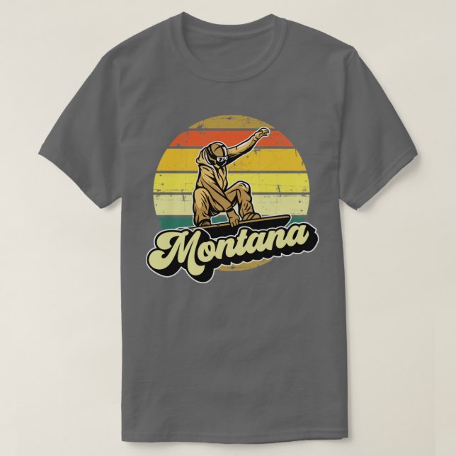 Camiseta Montanha Snowboard de Montana (Frente do Design)
