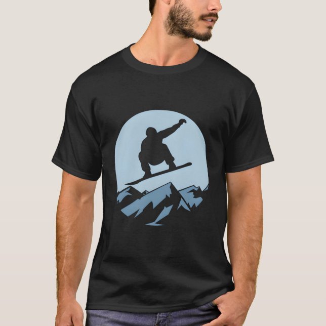 Camiseta Montanha Snowboarder Snowboard Snowboard Ski Man C (Frente)