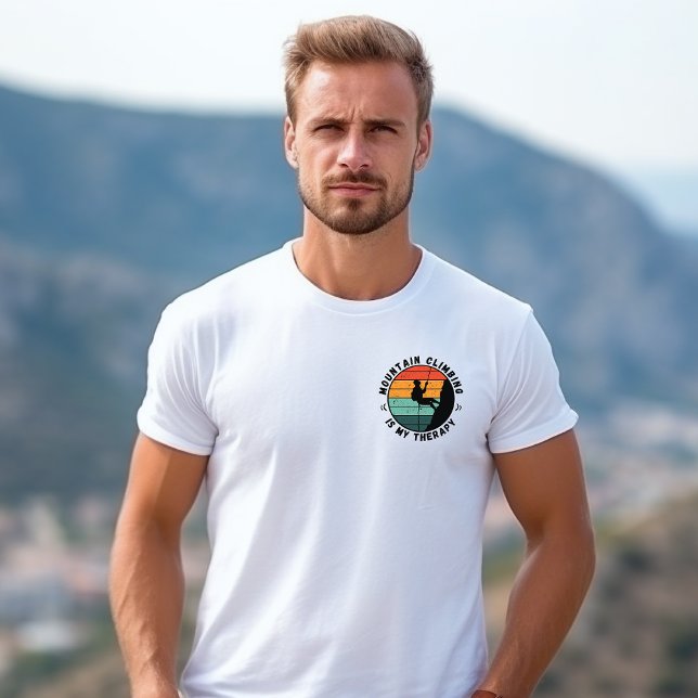 Camiseta Montanha Subindo É Minha Terapia 3 Homens (Criador carregado)