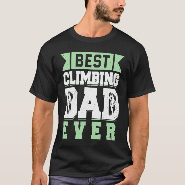 Camiseta Montanha Subindo Pedra Escalada Padre Climber Pai  (Frente)