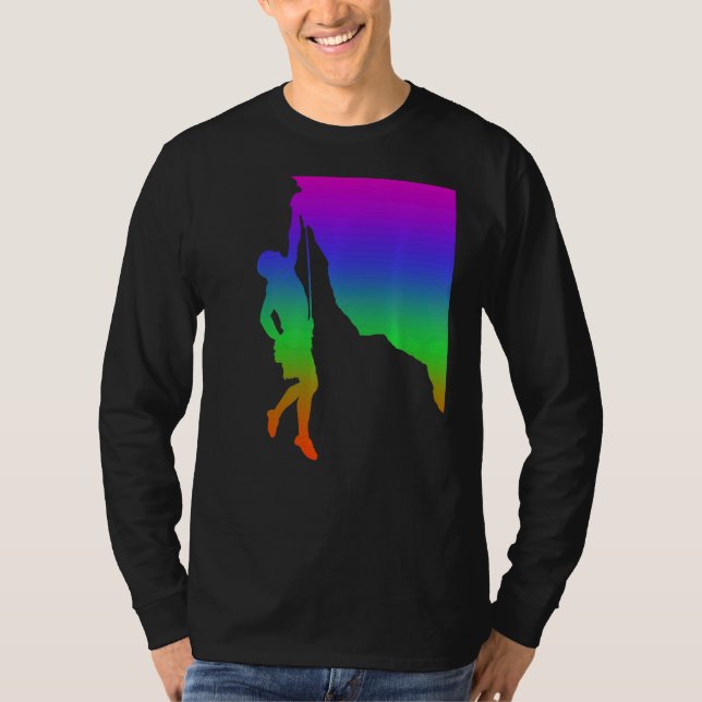 Camiseta Montanha Subindo Sombras Em Cor Arco-Íris (Frente)