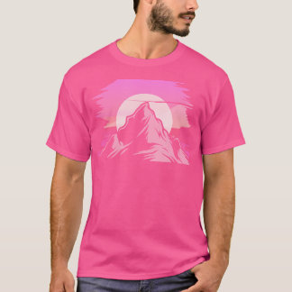 Camiseta Montanha Sunset Vintage Arco-Íris Exterior Naturez