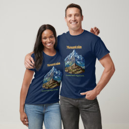 Camiseta Montanha: Terra Elevada, Picos Enrugados. Azul Mar