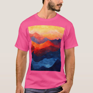 Camiseta Montanhas Abstrato coloridas ativas