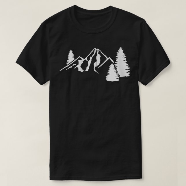 Camiseta Montanhas acampando Zip (Frente do Design)