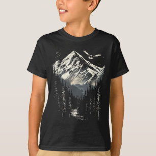 Camiseta Montanhas Águia Careca Pinheiros Montanha Natureza