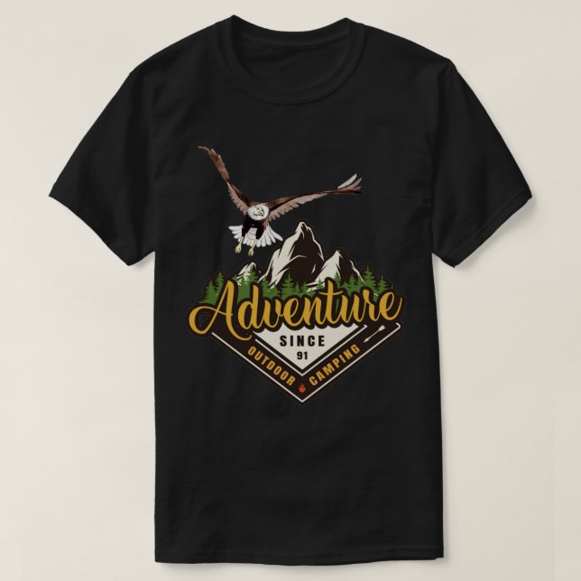 Camiseta Montanhas Aventura Eagle Hiking (Frente do Design)