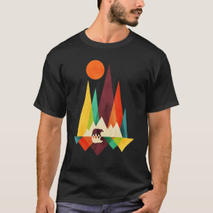 Camiseta Montanhas Bear Sun Abstrato
