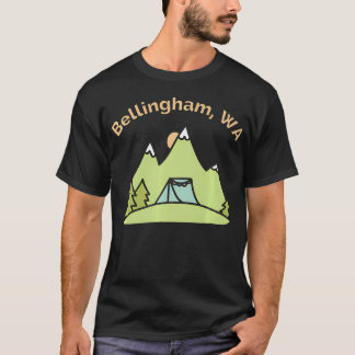 Camiseta Montanhas Bellingham Wa Subindo Acampamento O