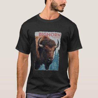 Camiseta Montanhas Bighorn Wyoming Caminhando ao Exterior V