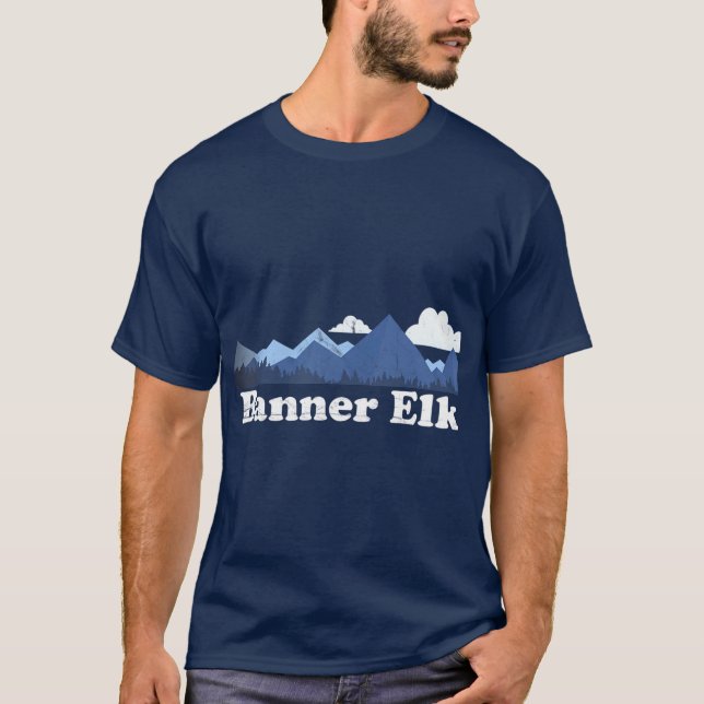 Camiseta Montanhas Blue Ridge da Banner Elk Carolina do Nor (Frente)