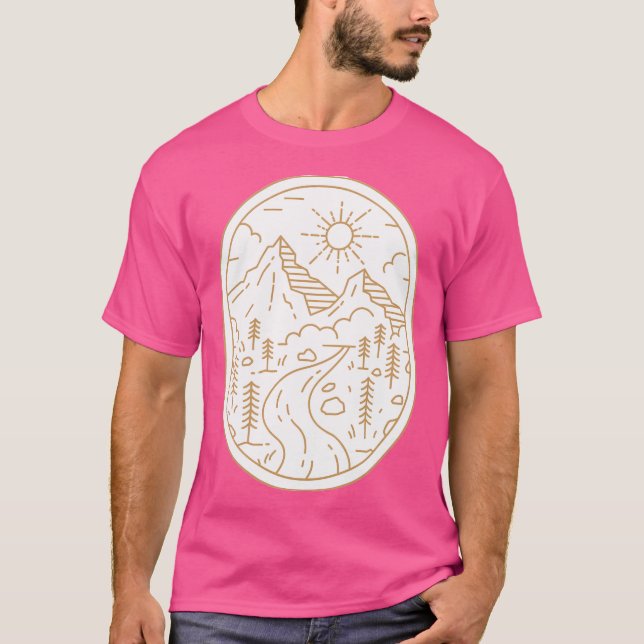 Camiseta Montanhas brilhantes ativas (Frente)