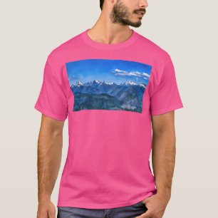 Camiseta Montanhas Cênicas de Olimpiadas (Aquarela) Longa