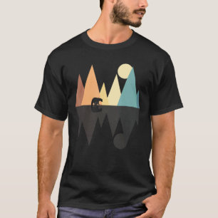 Camiseta Montanhas da Natureza do Urso Cinzento dos Animais