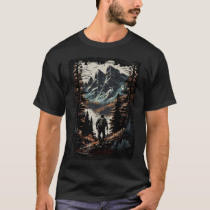 Camiseta Montanhas de acampamento de caminhada por pôr do s