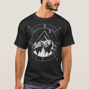 Camiseta Montanhas de acampamento de caminhada que cobrem o