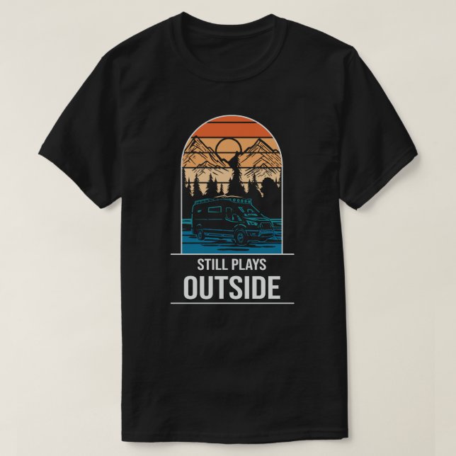 Camiseta montanhas de acampamento wanderlust, caminhada (Frente do Design)