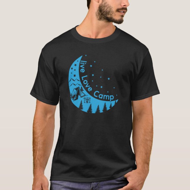 Camiseta montanhas de acampamento wanderlust, caminhada (Frente)