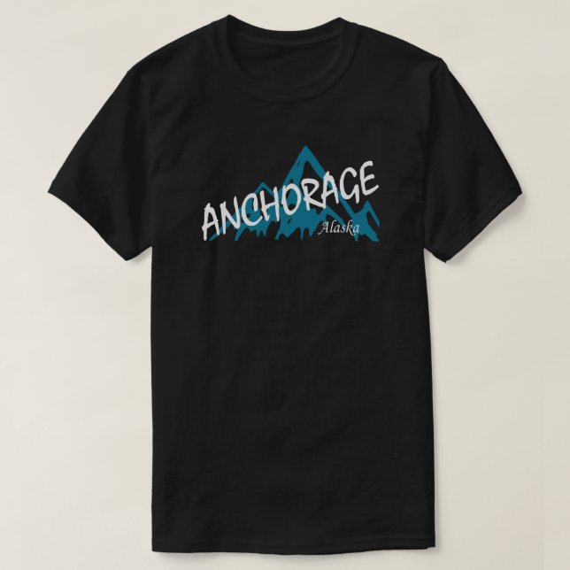 Camiseta Montanhas de Anchorage Alaska (Frente do Design)