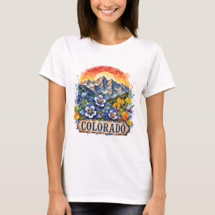 Camiseta Montanhas de Aquarela do Colorado PNG Design do Es