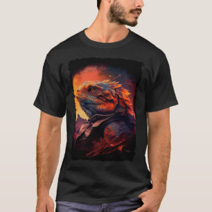 Camiseta Montanhas de dragões barbudos lagartos com proteçã