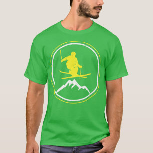 Camiseta Montanhas de esqui de esqui pistão Presente de pis